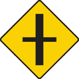 Junction with roads of lesser importance