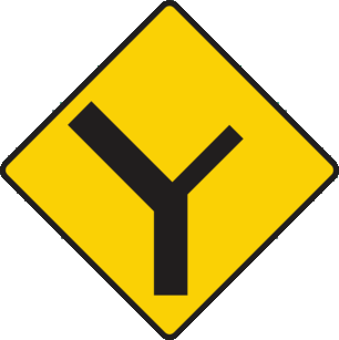 Y-junction, main road bears left