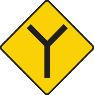 Y-junction with roads of equal importance