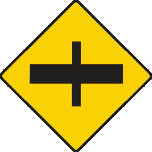 Crossroads with a major road