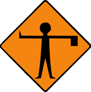 Flagman ahead
