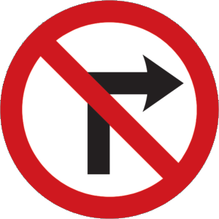 No right turn