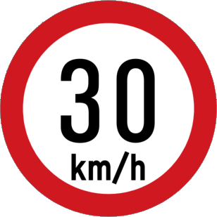 Speed limit 30 km/h