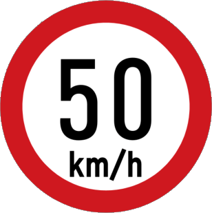 Speed limit 50 km/h