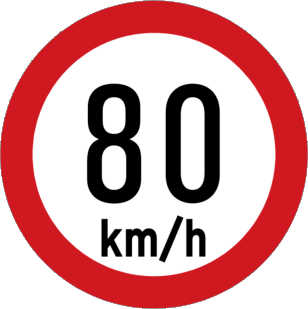 Speed limit 80 km/h
