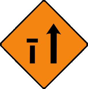 Nearside lane of two closed