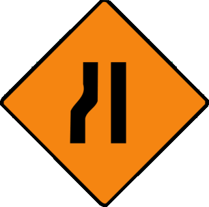 Road narrows from the left
