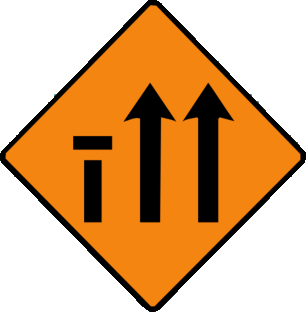 Nearside lane of three closed