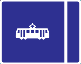 Tram lane on the left