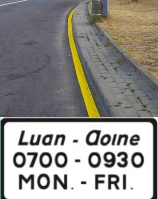 No parking at the times and days shown