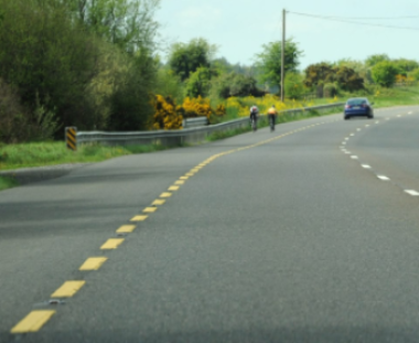 Broken yellow line
